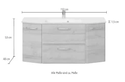Saphir Waschtisch »Quicket 318, mit Glasbecken, 112cm breit« 2 Stk. tlg.