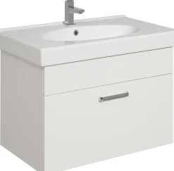 Saphir Waschtisch »Quickset Keramikwaschtisch mit Unterschrank, 80 cm breit, Badmöbel« Waschplatz mit 1 Schublade, inkl. Türdämpfer, Griffe Chrom Glanz