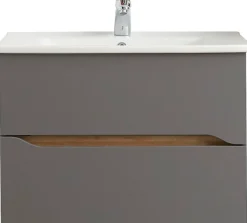 Saphir Waschtisch »Quickset Keramikwaschtisch mit Unterschrank, 75 cm breit« Waschplatz, Unterschrank mit Waschbecken, 2 Schubladen, grifflos