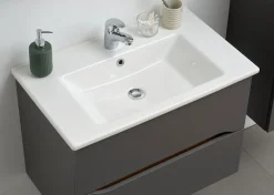Saphir Waschtisch »Quickset Keramikwaschtisch mit Unterschrank, 75 cm breit« Waschplatz, Unterschrank mit Waschbecken, 2 Schubladen, grifflos