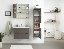 Saphir Waschtisch »Quickset Keramikwaschtisch mit Unterschrank, 75 cm breit« Waschplatz, Unterschrank mit Waschbecken, 2 Schubladen, grifflos