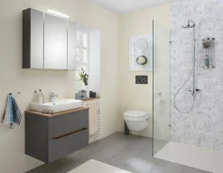 Saphir Waschtisch »Quickset Keramik-Aufsatzbecken mit Unterschrank, 73 cm breit« Waschplatz, Unterschrank mit Waschbecken, 2 Schubladen, grifflos