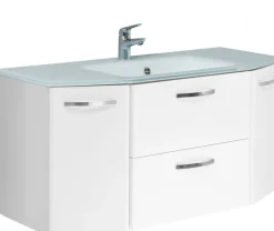 Saphir Waschtisch »Quickset 326, mit Glasbecken, 112cm breit« 2 Stk. tlg.