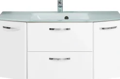 Saphir Waschtisch »Quickset 326, mit Glasbecken, 112cm breit« 2 Stk. tlg.