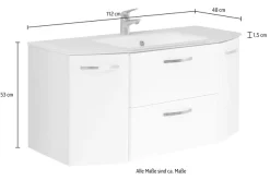 Saphir Waschtisch »Quickset 326, mit Glasbecken, 112cm breit« 2 Stk. tlg.
