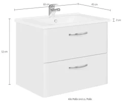 Saphir Waschtisch »Quickset 326, mit Keramikbecken, 65cm breit« 2 Stk. tlg.