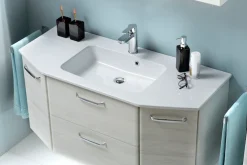 Saphir Waschtisch »Quickset Waschplatz inkl. Keramikwaschtisch, 112 cm breit, 2 Türen« Unterschrank mit Waschbecken, inkl. Türdämpfer, Griffe Chrom Glanz
