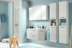 Saphir Waschtisch »Quickset Waschplatz inkl. Keramikwaschtisch, 112 cm breit, 2 Türen« Unterschrank mit Waschbecken, inkl. Türdämpfer, Griffe Chrom Glanz