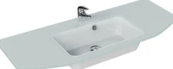Saphir Waschtisch »Quickset Waschplatz inkl. Glaswaschtisch, 112 cm breit, 2 Türen« Unterschrank mit Waschbecken, inkl. Türdämpfer, Griffe Chrom Glanz