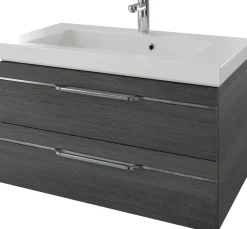 Saphir Waschtisch »Serie Balto Mineralmarmor-Waschtisch mit Unterschrank, 92 cm breit« 2 Stk. tlg. Waschplatz mit 2 Schubladen, Badschrank in verschiedenen Ausführungen