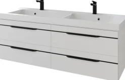 Saphir Waschtisch »Serie Balto Mineralmarmor-Waschtisch mit Unterschrank, 147,8 cm breit« 2 Stk. tlg. Doppel-Waschplatz mit 4 Schubladen, in verschiedene Ausführungen