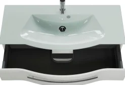 Saphir Waschtisch »Serie 4005 Glas-Waschtisch mit Unterschrank, 117 cm breit« Waschplatz mit 2 Schubladen, Badmöbel-Set mit Waschtisch