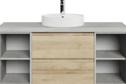 Saphir Waschtisch »Serie 4035 Keramik-Aufsatzbecken mit Unterschrank, 118 cm breit« Waschplatz, 2 Schubladen, inkl. Schubladendämpfer, mit Griffuge