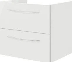 Saphir Waschtisch »Serie 4035 Keramik-Aufsatzbecken mit Unterschrank, 88 cm breit« Waschplatz mit 2 Schubladen, Regalfächer, Griffe in Chrom Glanz