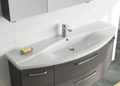 Saphir Waschtisch »Serie 4010 Keramik-Waschtisch mit Unterschrank, 144 cm breit« Waschplatz mit 2 Türen, 2 Schubladen, Badmöbel-Set mit Waschtisch