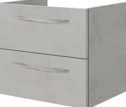 Saphir Waschtisch »Serie 4035 Keramik-Aufsatzbecken mit Unterschrank, 88 cm breit« Waschplatz, 2 Schubladen, 1 Tür, inkl. Türdämpfer, Griff Chrom Glanz