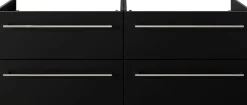 Saphir Waschtisch »Serie 6025 Mineralmarmor-Waschtisch mit Unterschrank, 132 cm breit« 2 Stk. tlg. Doppel-Waschplatz mit 4 Schubladen, hängend, verschiedene Ausführungen