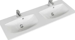 Saphir Waschtisch »Serie 6025 Mineralmarmor-Waschtisch mit Unterschrank, 132 cm breit« 2 Stk. tlg. Doppel-Waschplatz mit 4 Schubladen, hängend, verschiedene Ausführungen