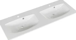 Saphir Waschtisch »Serie 6025 Mineralmarmor-Waschtisch mit Unterschrank, 132 cm breit« 2 Stk. tlg. Doppel-Waschplatz mit 4 Schubladen, hängend, verschiedene Ausführungen