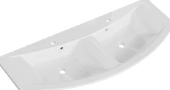 Saphir Waschtisch »Serie 7045 Mineralmarmor-Waschtisch und Unterschrank, 131 cm breit« Doppel-Waschplatz mit 4 Schubladen, Badmöbel Set mit Waschtisch