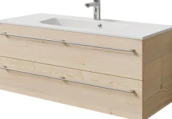 Saphir Waschtisch »Serie 6025 Mineralmarmor-Waschtisch mit Unterschrank, 117 cm breit« 2 Stk. tlg. Waschplatz mit 2 Schubladen, hängend, verschiedene Ausführungen