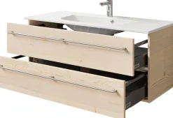Saphir Waschtisch »Serie 6025 Mineralmarmor-Waschtisch mit Unterschrank, 117 cm breit« 2 Stk. tlg. Waschplatz mit 2 Schubladen, hängend, verschiedene Ausführungen