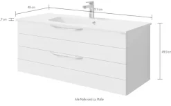 Saphir Waschtisch »Serie 6025 Mineralmarmor-Waschtisch mit Unterschrank, 117 cm breit« 2 Stk. tlg. Waschplatz mit 2 Schubladen, hängend, verschiedene Ausführungen