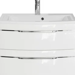 Saphir Waschtisch »Serie 7045 Mineralmarmor-Waschtisch und Unterschrank, 71,5 cm breit« Waschplatz mit 2 Schubladen, Badmöbel Set mit Waschtisch