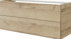 Saphir Waschtisch »Serie 4035 zwei Keramik-Aufsatzbecken mit Unterschrank, 118 cm breit« Waschplatz, 2 Schubladen, inkl. Schubladendämpfer, Griffe Chrom Glanz