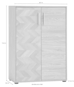 Schildmeyer Aktenschrank »AREZZO, Höhe 150 cm, 2 Türen, Fischgräten Dekor, MADE IN GERMANY« 1 Stk. tlg. Linke Tür in Fischgräten Dekor, MADE IN GERMANY