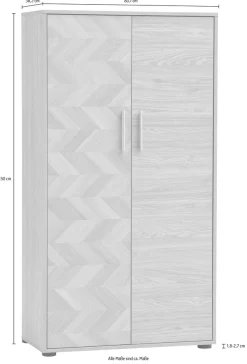 Schildmeyer Aktenschrank »AREZZO, Höhe 150 cm, 2 Türen, Fischgräten Dekor, MADE IN GERMANY« 1 Stk. tlg. Linke Tür in Fischgräten Dekor, MADE IN GERMANY