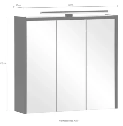 Schildmeyer Badezimmerspiegelschrank »Emmik, Spiegelschrank, Made in Germany, B: 65 cm« Solide Verarbeitung - Dieses Produkt ist in Deutschland gefertigt