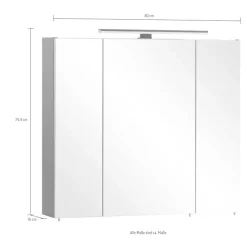 Schildmeyer Badezimmerspiegelschrank »Malte, Spiegelschrank, Made in Germany, B: 80 cm« Solide Verarbeitung - Dieses Produkt ist in Deutschland gefertigt