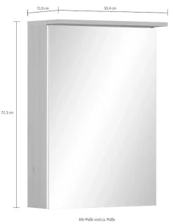 Schildmeyer Badezimmerspiegelschrank »Jesper, Spiegelschrank, Made in Germany, B: 50 cm« Solide Verarbeitung - Dieses Produkt ist in Deutschland gefertigt