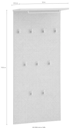 Schildmeyer Garderobenpaneel »Edno, Hakenpaneel, Made in Germany, B 50 cm« 1 Stk. tlg. Solide Verarbeitung - Dieses Produkt ist in Deutschland gefertigt
