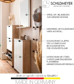 Schildmeyer Garderobenpaneel »Emmik, Hakenpaneel, Made in Germany, B: 24,5 cm« Solide Verarbeitung - Dieses Produkt ist in Deutschland gefertigt