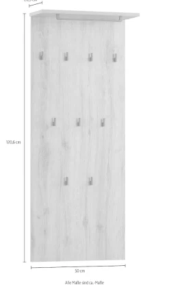 Schildmeyer Garderobenpaneel »Cosmo, Hakenpaneel, Made in Germany, B: 50 cm« Solide Verarbeitung - Dieses Produkt ist in Deutschland gefertigt