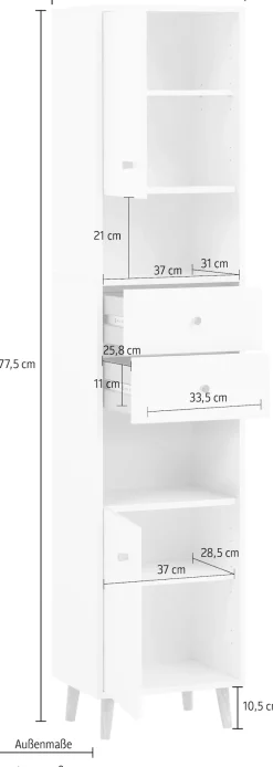 Schildmeyer Hochschrank »Bjarne, Hochschrank, Made in Germany, B: 40,3 cm« Solide Verarbeitung - Dieses Produkt ist in Deutschland gefertigt