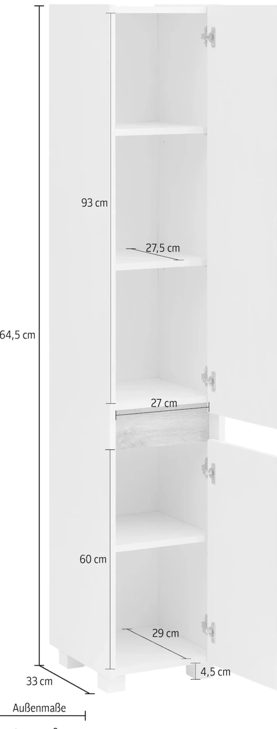 Schildmeyer Hochschrank »Cosmo, Hochschrank, Made in Germany, B: 30,2 cm« Solide Verarbeitung - Dieses Produkt ist in Deutschland gefertigt