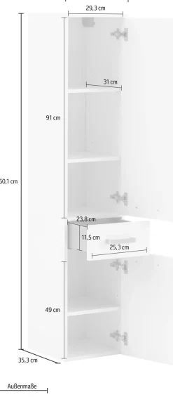 Schildmeyer Hochschrank »Duo, Hochschrank, Made in Germany, B: 32,7 cm« Solide Verarbeitung - Dieses Produkt ist in Deutschland gefertigt