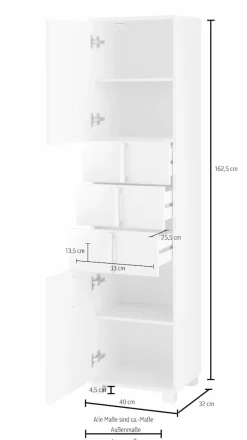 Schildmeyer Hochschrank »Kampen, Hochschrank, melaminharzbeschichtet,Made in Germany« Solide Verarbeitung - Dieses Produkt ist in Deutschland gefertigt