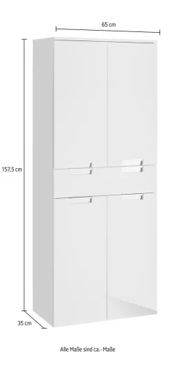 Schildmeyer Hochschrank »Mars, Hochschrank, melaminharzbeschichtet,Made in Germany, B: 65 cm« Solide Verarbeitung - Dieses Produkt ist in Deutschland gefertigt