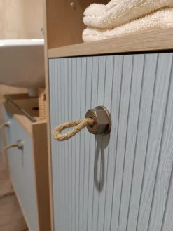 Schildmeyer Hochschrank »SONDERBY, 2 Türen & 1 offenes Fach, Höhe 176,5 cm, MADE IN GERMANY« 1 Stk. tlg. Seilgriffe im maritimen Look, MADE IN GERMANY