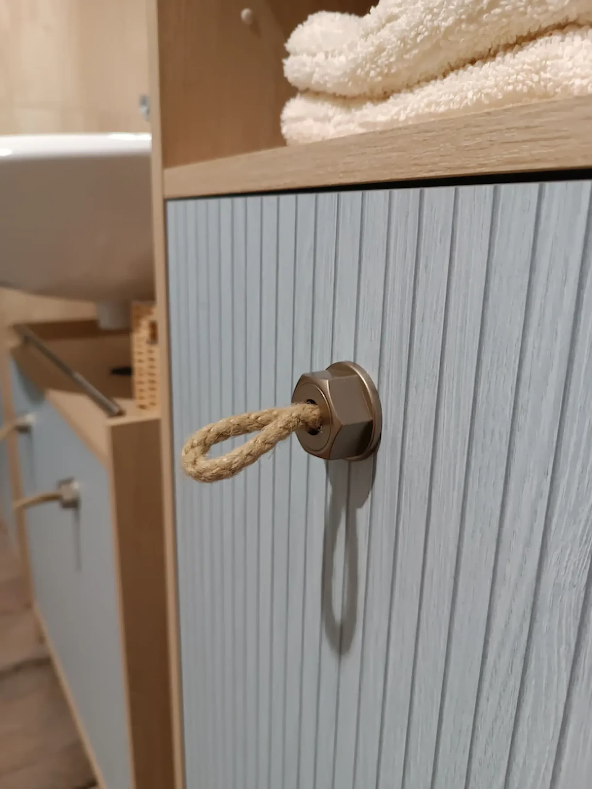 Schildmeyer Hochschrank »SONDERBY, 2 Türen & 1 offenes Fach, Höhe 176,5 cm, MADE IN GERMANY« 1 Stk. tlg. Seilgriffe im maritimen Look, MADE IN GERMANY