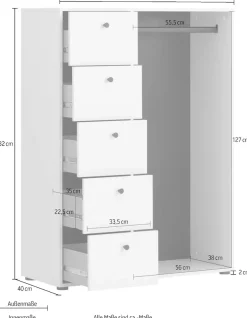 Schildmeyer Kleiderschrank »Lovund, Kleiderschrank, Made in Germany, B: 98 cm« Solide Verarbeitung - Dieses Produkt ist in Deutschland gefertigt