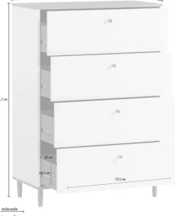Schildmeyer Kommode »Hilda, Kommode, melaminharzbeschichtet,Made in Germany, B: 80 cm« Solide Verarbeitung - Dieses Produkt ist in Deutschland gefertigt
