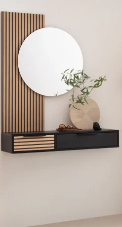 Schildmeyer Konsolentisch »HANK, Breite 103 cm, hängende Montage, MADE IN GERMANY« 1 Stk. tlg. Schubladenfront mit Akustikprint, MADE IN GERMANY