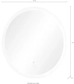 Schildmeyer LED-Lichtspiegel »Mona, LED-Spiegel, melaminharzbeschichtet,Made in Germany, B: 75 cm« Solide Verarbeitung - Dieses Produkt ist in Deutschland gefertigt
