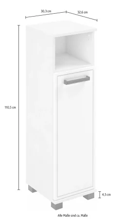 Schildmeyer Midischrank »ADANA Unterschrank, Höhe 110 ,5 cm, 1 Tür, MADE IN GERMANY« 1 Stk. tlg. tiefgezogene MDF-Fronten - umlaufende Rahmenprägung, MADE IN GERMANY
