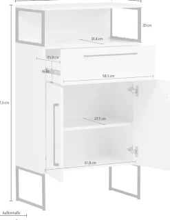 Schildmeyer Midischrank »Limone, Midischrank, Made in Germany, B: 65 cm« Solide Verarbeitung - Dieses Produkt ist in Deutschland gefertigt